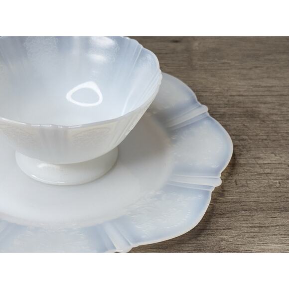 VTG MacBeth-Evans American Sweetheart Monax Cereal Plate & Sherbet Dish White - Picture 4 of 10